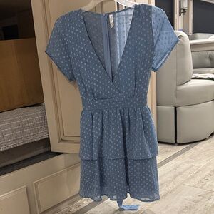 Lucy in the Sky Blue Mini Dress with Dots